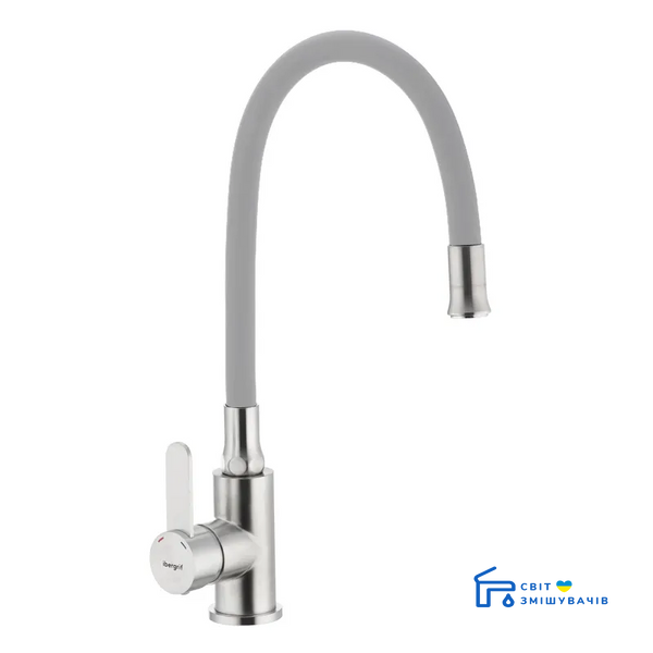 Смеситель для кухни с силик. изл. из нерж. cт. SUS304 IBERGRIF M22119-9 (цв. излива серый) IB0065 IB0065 фото