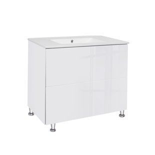 Комплект Qtap Tern 800х725х437 White тумба для підлоги + раковина врізна QT1771TNL8013080CW SD00045096 фото