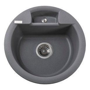 Гранитная мойка Globus Lux GURON серый металлик 480мм-А0003 22381gser фото
