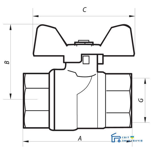 Кран кульовий 3/4" ГГБ (NF.711) NOLF (NF2943) NF2943 фото