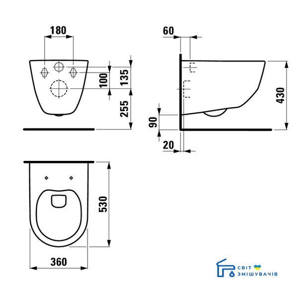 Laufen H8669570000001+i8120 Комплект: PRO Rimless унітаз підвісний, в комплекті з сидінням Slim + IMPRESE комплект інсталяції 3в1 H8669570000001+i8120 фото