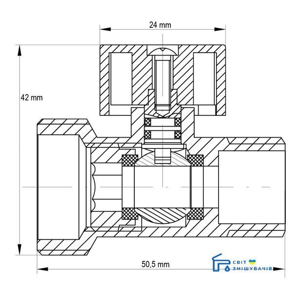 Кран трехходовой 1/2Mx3/4Mx1/2F KOER KR.515 (KR0103) KR0103 фото