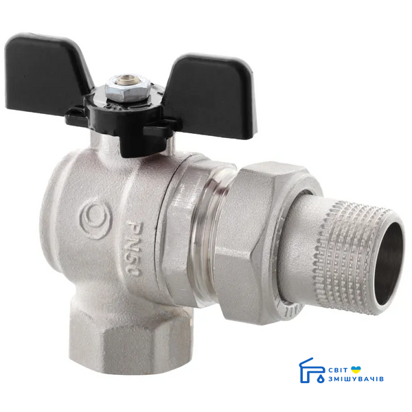 Кран з американкою Roho R106-100B - 1" кутовий (RO0115) RO0115 фото