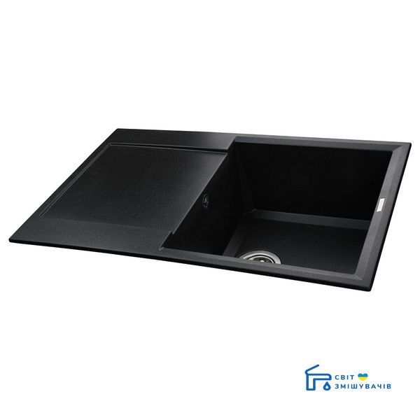 Гранітне миття Globus Lux KOMO чорний металік 790х500 21042gser фото