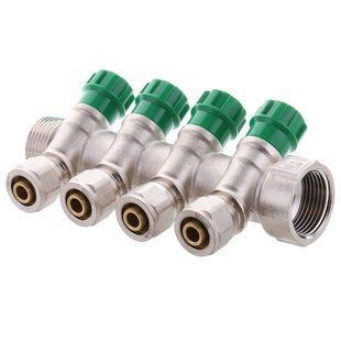 Колектор вентильний з фітингом KOER KR.1124-4 1&rdquo;x4 WAYS (KR2834) KR2834 фото