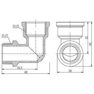 Уголок SD Forte 1/2" ВН SF37215 SD00002702 фото