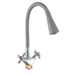 Смеситель для кухни с силиконовым изливом Zerix TLT 722 Reflector Gray (цвет излива серый) (ZX5990) ZX5990 фото
