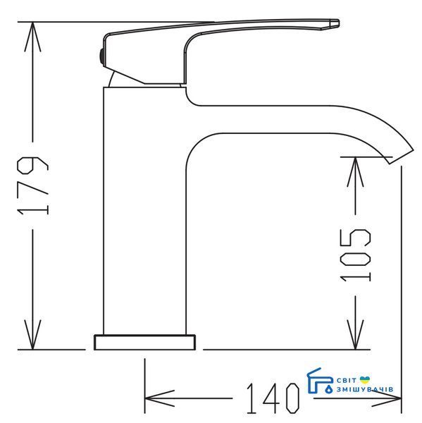 Змішувач для умивальника Koer KB-10037-01 (Колір хром) (KR5998) KR5998 фото