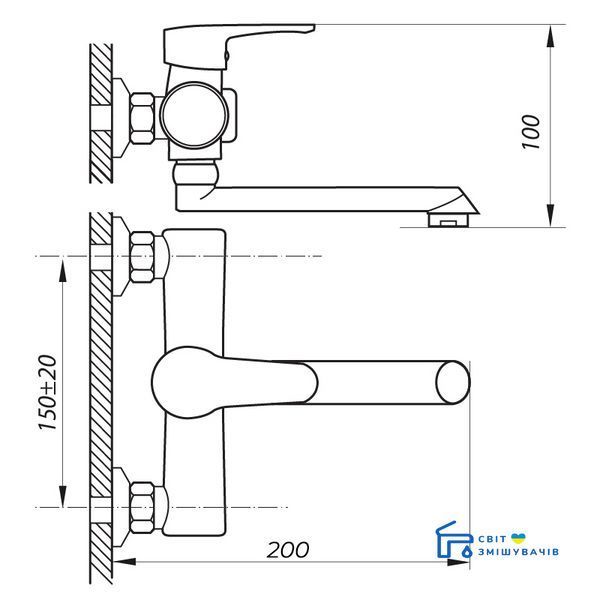 Змішувач для ванни ZERIX PUD3 045 нержавіюча сталь (ZX2920) ZX2920 фото