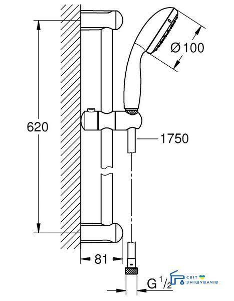Комплект для душа, хром Grohe Eurosmart New (123576) 123576 фото