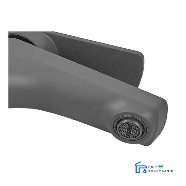 Змішувач для умивальника Plamix Lucas-001 SET Graphite (з підведенням) (Колір графіт) (PM6100) PM6100 фото