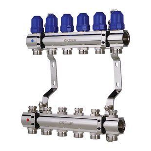 Коллекторный блок с термостатическими клапанами KOER KR.1100-06 1&rdquo;x6 WAYS (KR2632) KR2632 фото