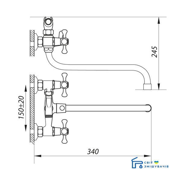 Змішувач для ванни ZERIX DMX 605 ZX0021 ZX0021 фото