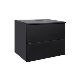 Тумба підвісна Qtap Tern 600х476х469 Matt black зі стільницею QT1779TPL602MB SD00045076 фото