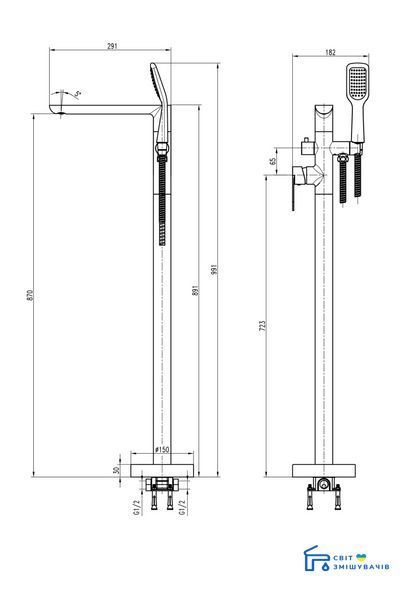Змішувач для ванни TOPAZ BARTS TB 07113-H36 19561gser фото