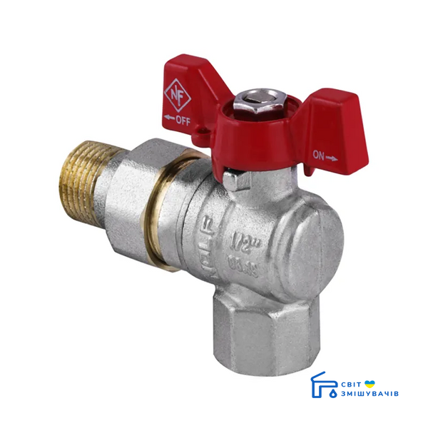 Кран шаровый с американкой угловой 1/2" ГШБ (NF.941) NOLF (NF2964) NF2964 фото