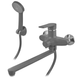 Змішувач для ванни Plamix Oscar-006 Euro SET Graphite (з шлангом, лійкою та кронш.) (Колір графіт) (PM6098) PM6098 фото 1