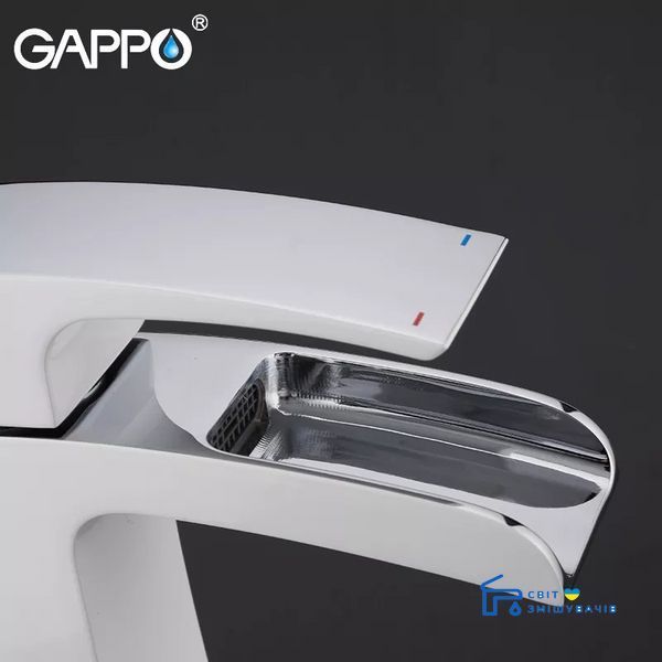 Змішувач для умивальника GAPPO G1007-30, білий/хром G1007-30 фото