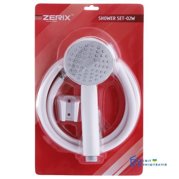 Душовий набір білий (шланг, лійка, кронштейн) Shower SET-02W Zerix ZX3096 ZX3096 фото