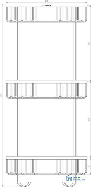 Полка угловая Globus Lux SS 8477 18166gser фото