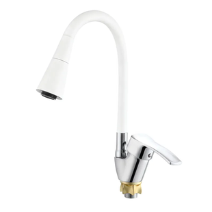 Смеситель для кухни с силиконовым изливом Zerix YUT 279 Reflector White (цвет излива белый) (ZX5988 ZX5988 фото