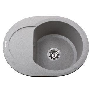 Гранитная мойка Globus Lux MORAINE серый камень 600x470мм-А0005 22393gser фото