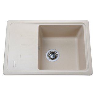 Гранитная мойка Globus Lux MONO слоновая кость 620х435 21061gser фото