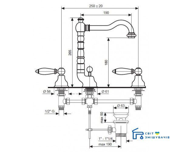 Смеситель для умывальника EMMEVI DECO BR121643 BR121643 фото