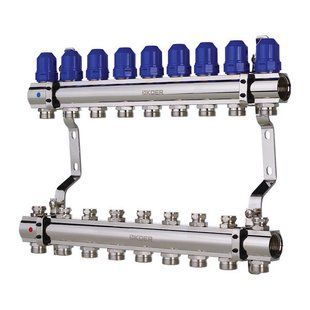 Коллекторный блок с термостатическими клапанами KOER KR.1100-09 1&rdquo;x9 WAYS (KR2635) KR2635 фото