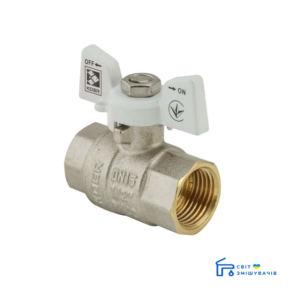 Кран кульовий KOER 1/2" ГДБ (KR.217.W) білий (KR0177) KR0177 фото
