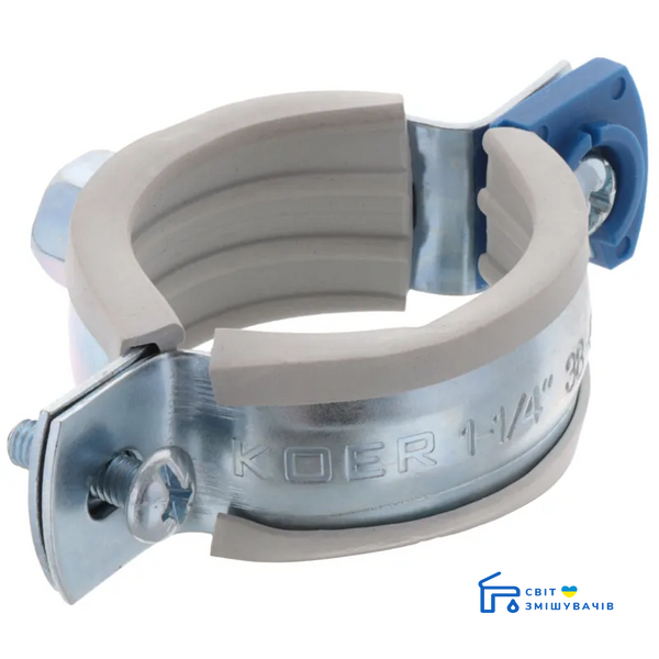 Хомут трубний оцинкований KOER KCB.10.G 1-1/4" (38-43) сірий (KR2787) KR2787 фото