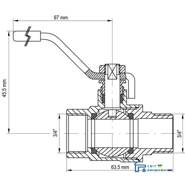 Кран шаровый KOER 3/4" ГШР (KR.215) (KR0044) KR0044 фото