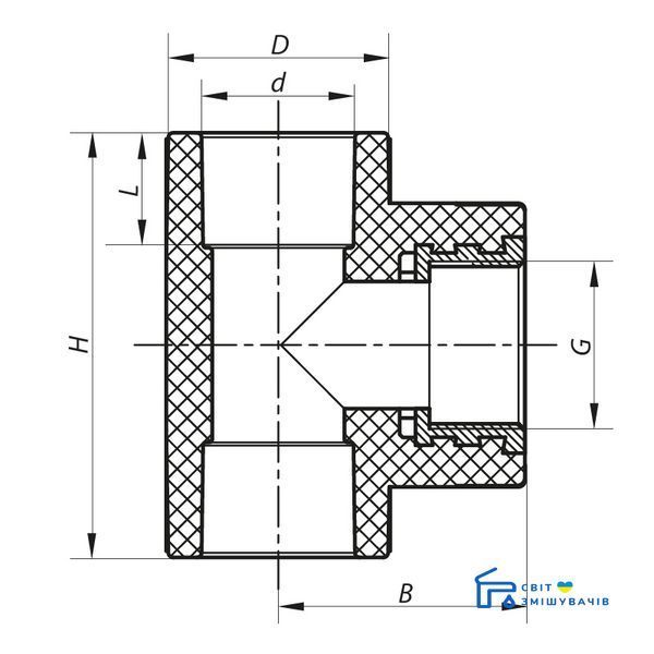 Тройник ВР 32x3/4F PPR KOER K0106.PRO (KP0126) KP0126 фото Тройник ВР 32x3/4F PPR KOER K0106.PRO (KP0126) KP0126 фото