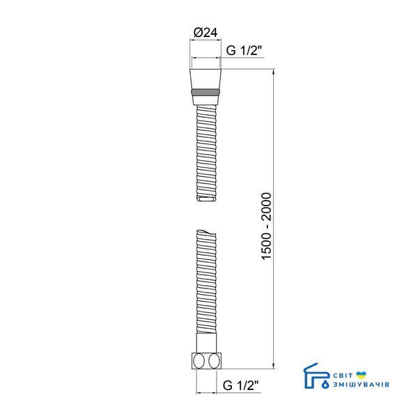 Шланг для душу Lidz (CRM)-50 13 150 00 SD00041565 SD00041565 фото