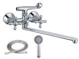 Змішувач для ванни Haiba Dominox 143 HB0070 с длинным изливом (35 см) с душем (лейкой) и шлангом (150 см) HB0070 фото