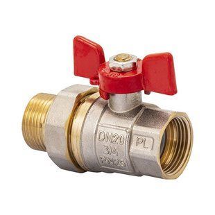 Кран с американкой 3/4" FERRO PL art. 400 (латунный шар) (FE0555) FE0555 фото