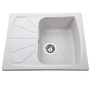 Гранитная мойка Globus Lux TANA жемчужный 650х500мм 22416gser фото