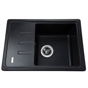 Гранитная мойка Globus Lux MONO черный металлик 620х435 21063gser фото