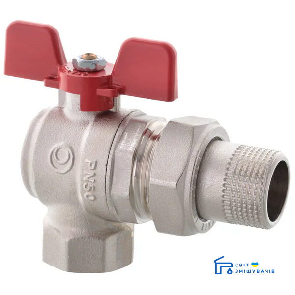 Кран з американкою Roho R106-100 - 1" кутовий (RO0091) RO0091 фото