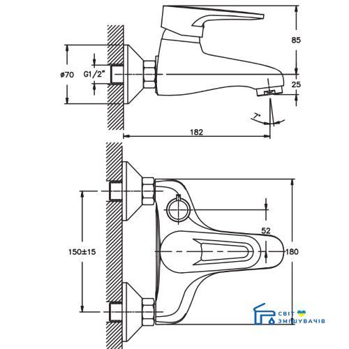 Смеситель для ванны HAIBA OPUS 009 EURO HB0333 HB0333 фото
