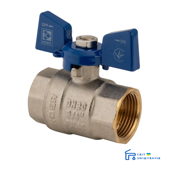 Кран шаровый KOER 3/4" ГГБ (KR.217.B) синий (KR2720) KR2720 фото