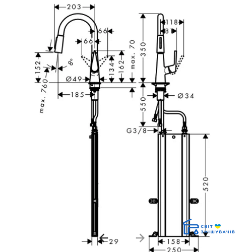 Смеситель для кухни Hansgrohe TALIS M51 73850000 фото