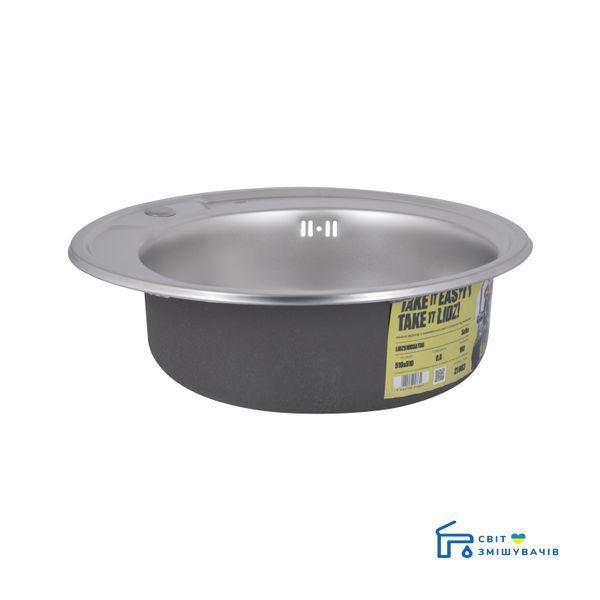 Кухонне миття Lidz 510-D Satin 0,8 мм (LIDZ510DSAT) SD00027762 фото