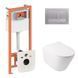 Комплект: Qtap Swan Ultra Quiet унітаз підвісний QT16335179W + Nest комплект інсталяції 4в1 (квадратна клавіша Satin) QT0133M425 + M06029SAT SD00051273 фото 1