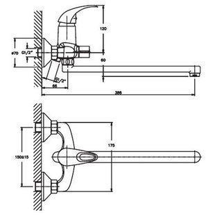 Змішувач для ванни HAIBA PREMIERE 006 EURO HB0350 HB0350 фото