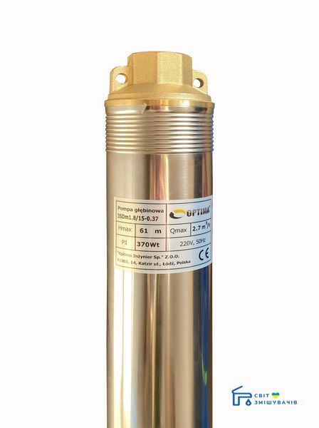 Насос скважинный с пов.уст. к песку 3" OPTIMA 3SDm1.8/15 0.37 кВт 61м + пульт+кабель 15м NEW 14119gser фото