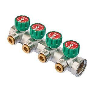 Колектор вентильний з адаптером Koer KR.1127-4 - 1"x4 - 3/4 Ways (євроконус-площина) (KR4948) KR4948 фото