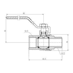 Кран шаровой SD Forte 1/2" ВН для газа (ручка) SF605G15 SD00010583 фото