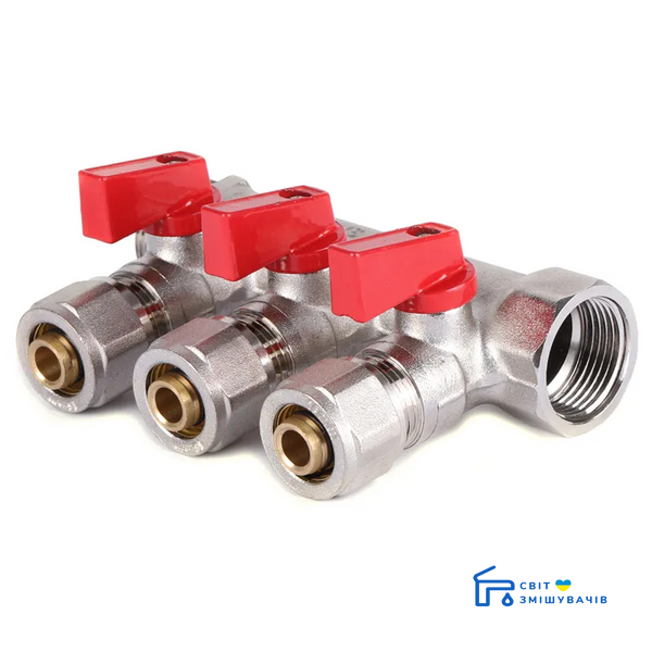 Коллектор с шаровыми кранами и фитингом KOER KR.1125-3 3/4&rdquo;x3 WAYS (KR2836) KR2836 фото