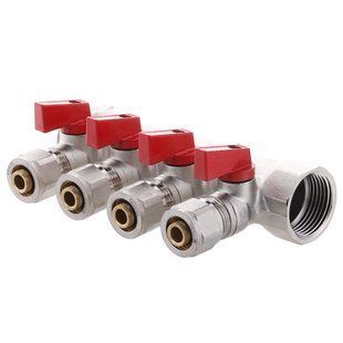 Колектор з кульовими кранами та фітингом KOER KR.1126-4 1&rdquo;x4 WAYS (KR2840) KR2840 фото